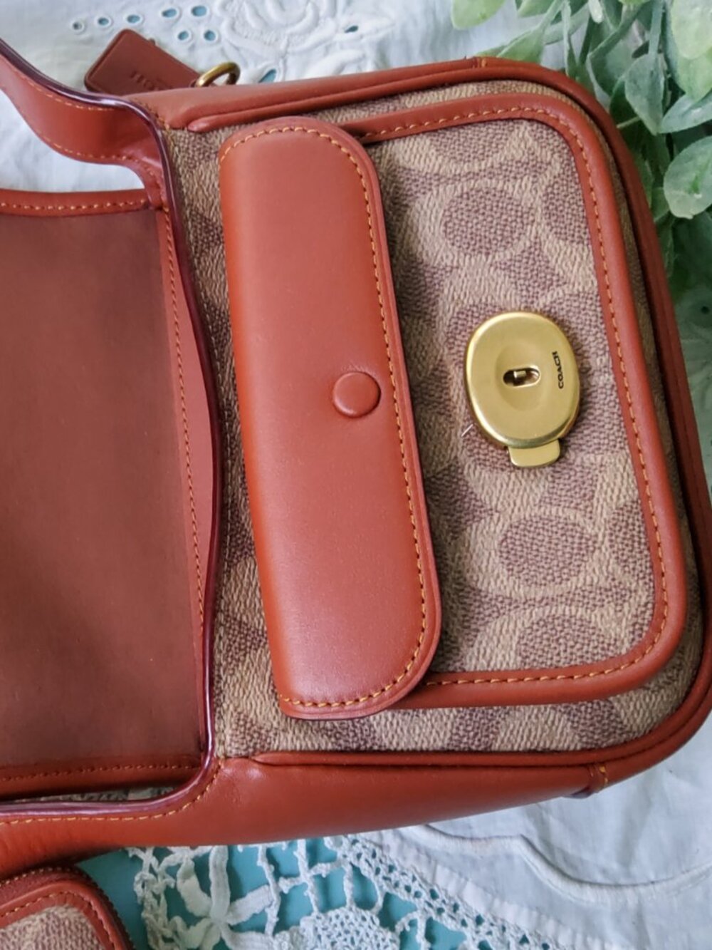 NWT Coach Signature Tabby Messenger 19 Crossbody+ Matching Zip Card Holder - Picture 6 of 15